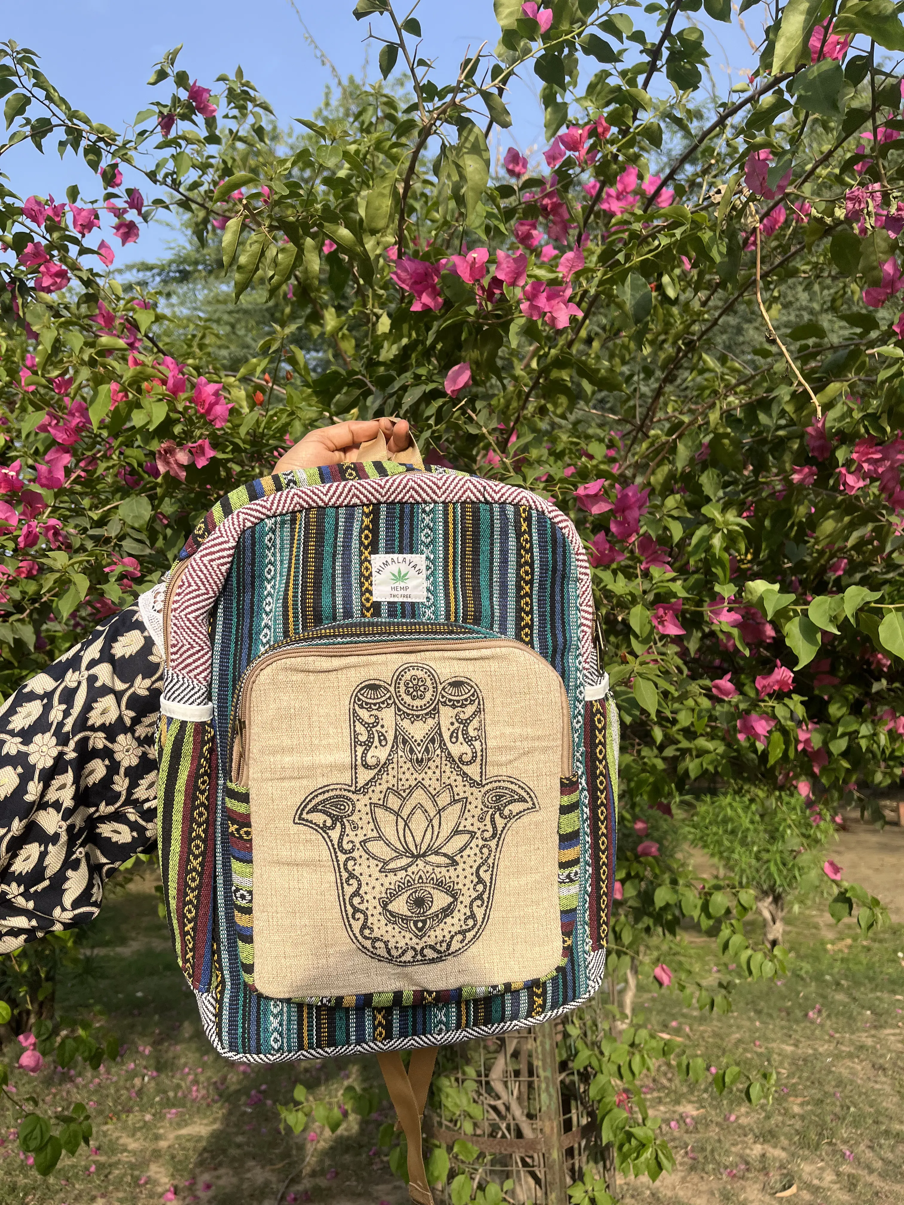 Hemp Backpack India with 15-inch laptop pocket — eco-friendly backpack for students and commuters